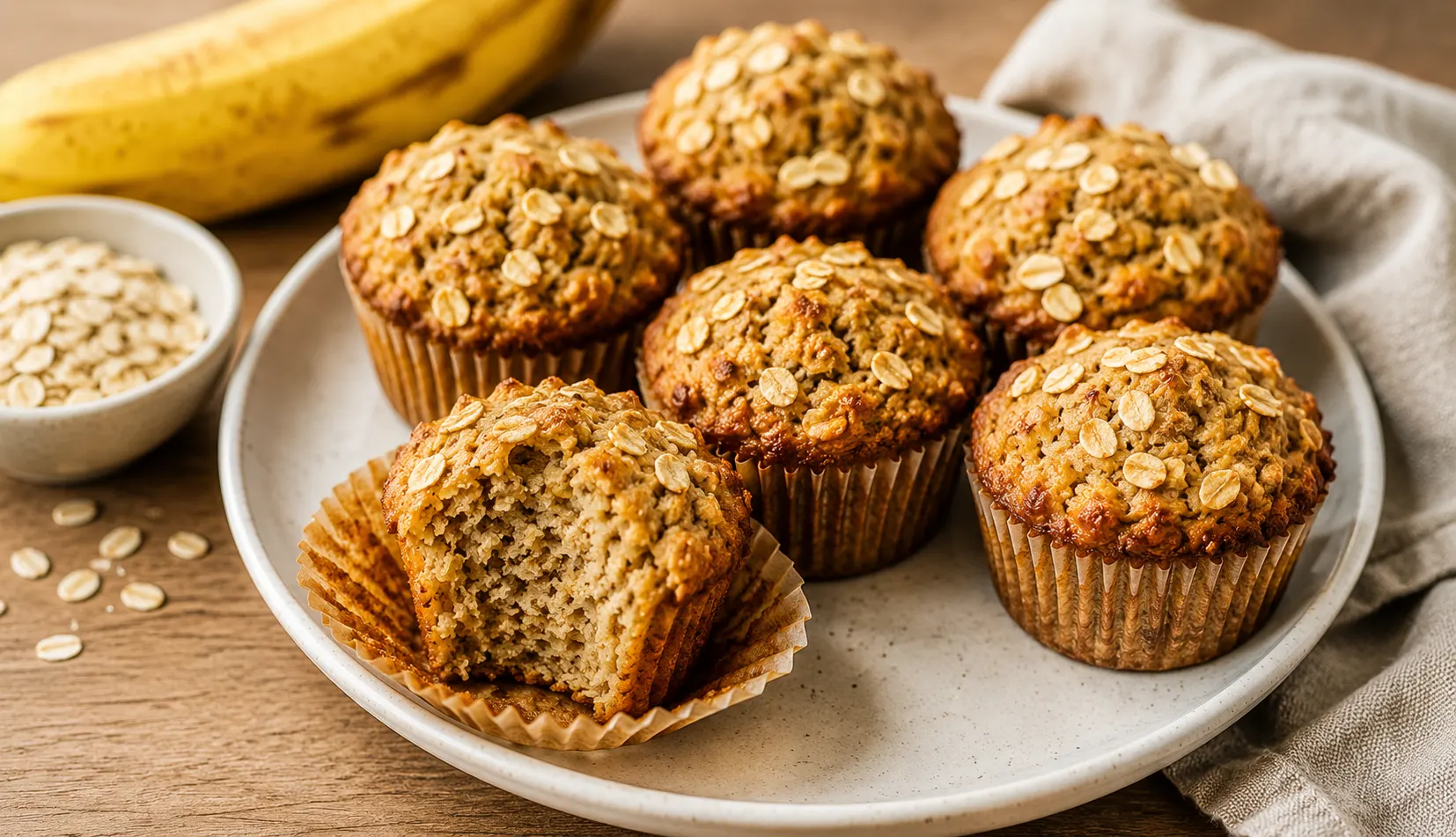 Banana Oatmeal Breakfast Muffins