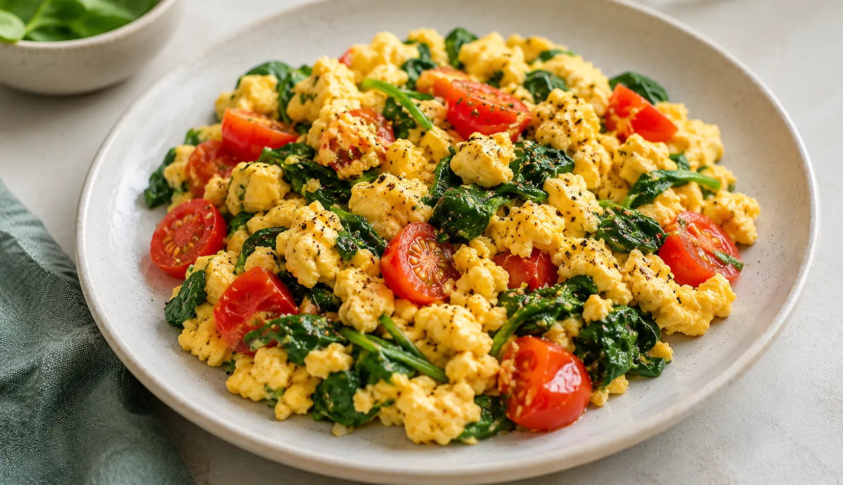 Spinach & Tomato Egg Scramble